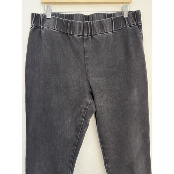 Soft Surroundings Women's XL Pull On Jeans Black Straight Denim Classic Elastic - Picture 1 of 8